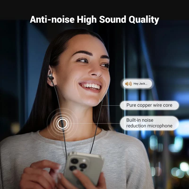 Earbud Berwayar USB-C dengan Jack 3.5mm dan Mikrofon