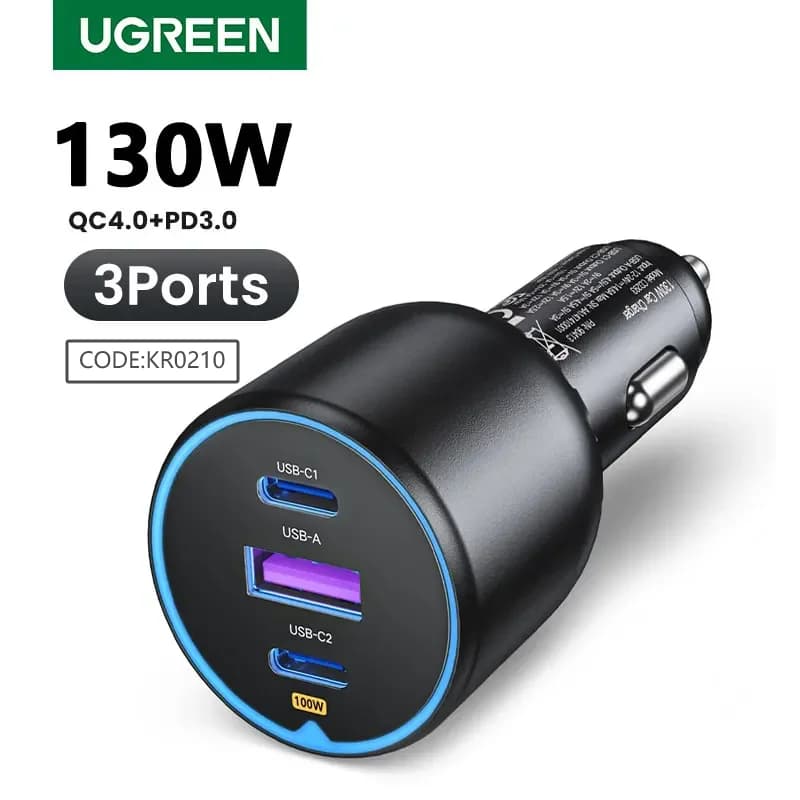 Pengecas Kereta USB-C Berganda 130W