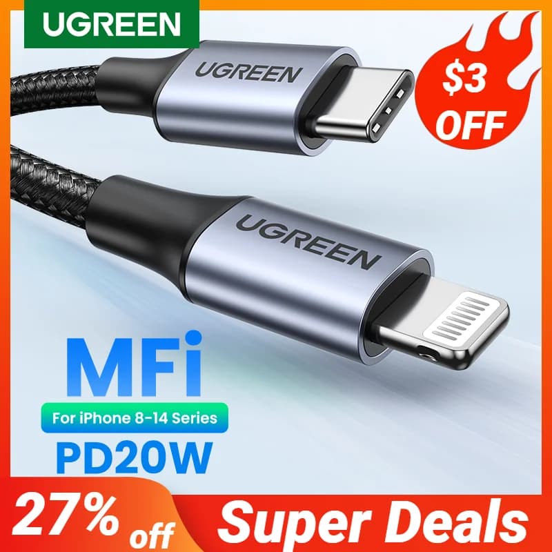 Kabel USB-C ke Lightning, PD 20W, MFi
