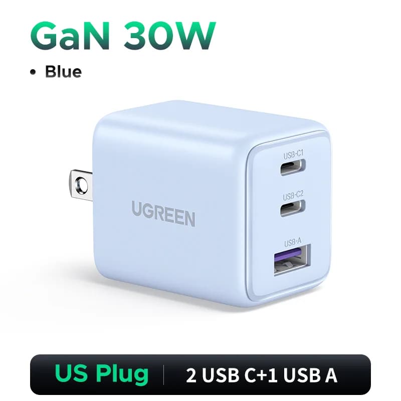Pengecas Dinding USB-C GaN 30W, PD 3.0