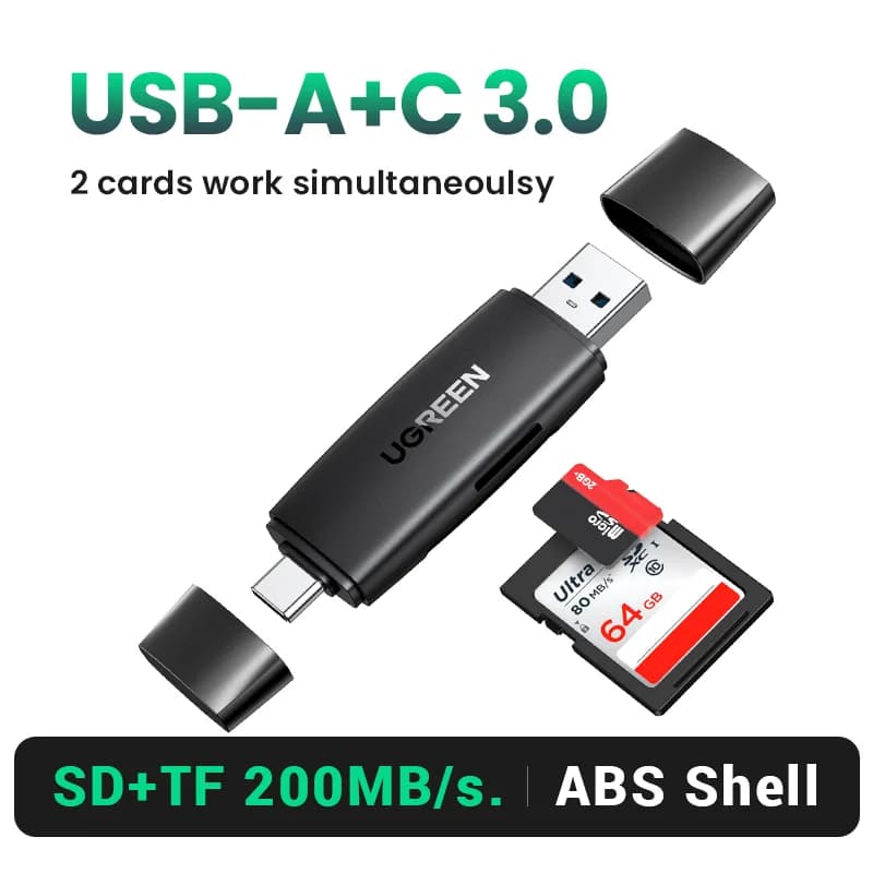 Pembaca Kad USB 3.0 untuk Kad SD dan Micro SD