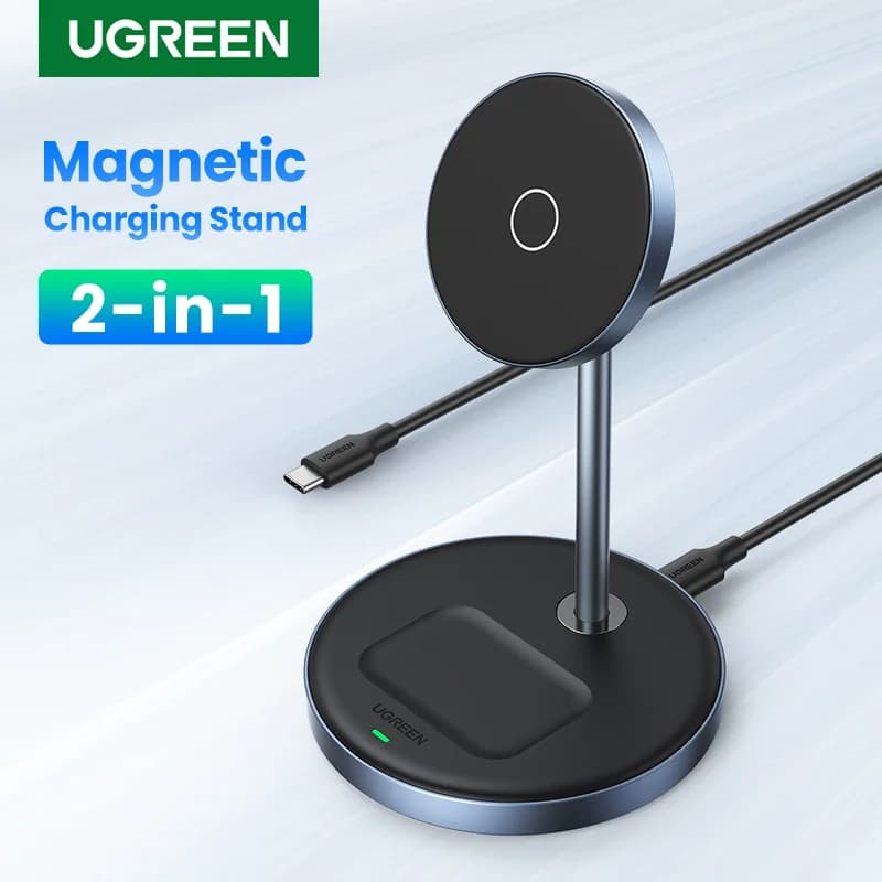 Pengecas Tanpa Wayar Magnetik 2-dalam-1 untuk iPhone dan AirPods