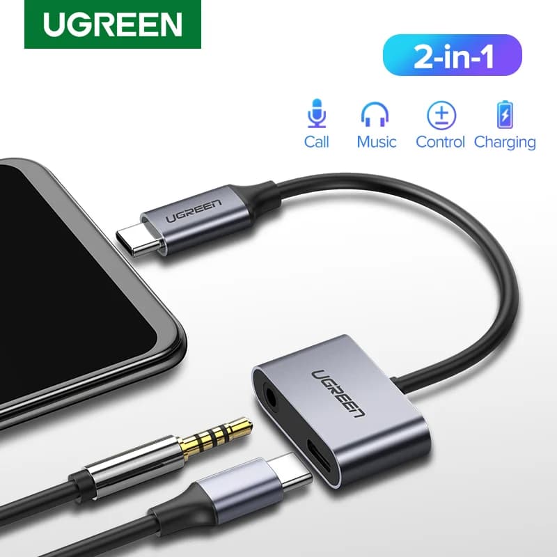 Kabel Penyesuai Audio AUX 3.5mm ke USB-C